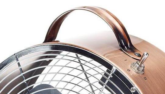 Copper 9 Inch Antique Electric Fans SAA Metal With 30W 2 Speed Motor