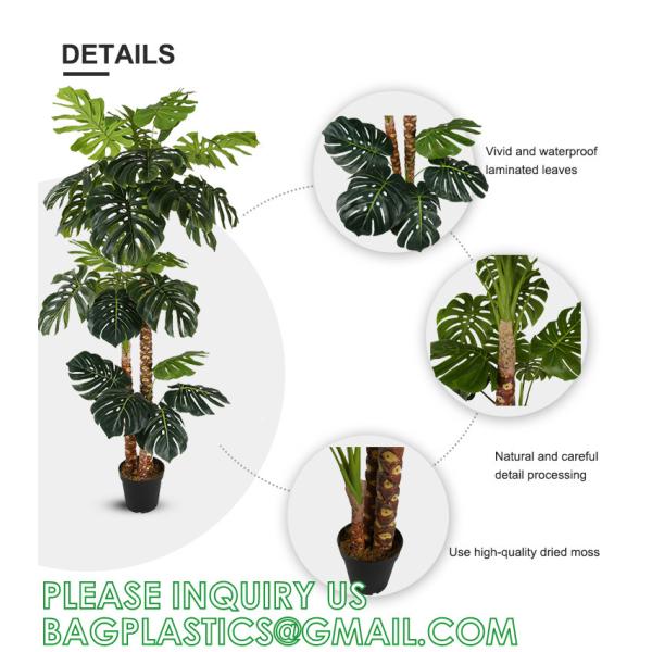 Artificial Monstera Deliciosa Plant, 5ft Potted Faux Tree with 15 Verdant Fake Leaves, Swiss Cheese Plant for Home