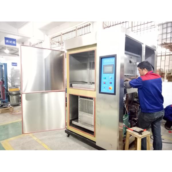 2 Zones Type Hot Cold Air Thermal Shock Chamber With Basket Lifter For Auto Parts