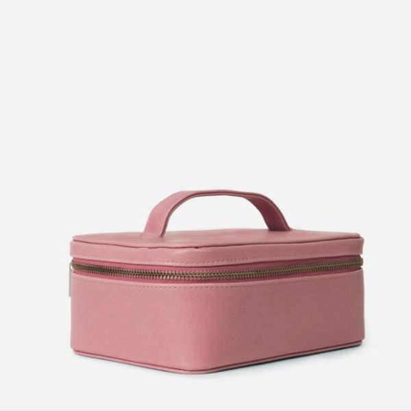 Large Functional PU Leather Beauty Case Top Handle Travel Vanity Hard Toiletry Bag