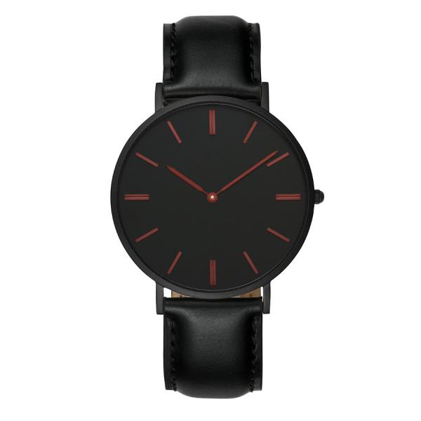 Black Mens Stainless Steel Watches Quartz Movement Stainless Steel Swiss Watch