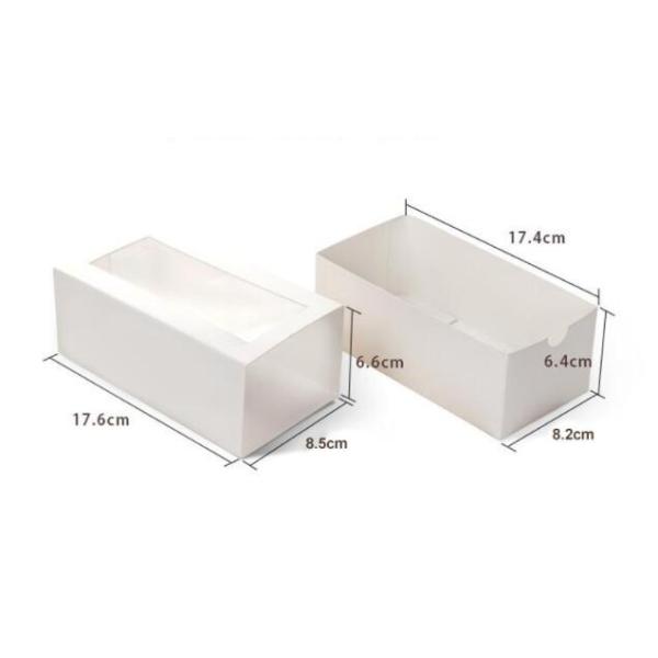 Cake Tart Cardboard Food Packaging Box 17.6x8.5x6.6cm Small White Cardboard Boxes