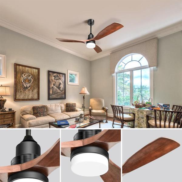 HFBH Single Decoration Silence Wood Electric Remote Dc 52 Inch Ceiling Fan