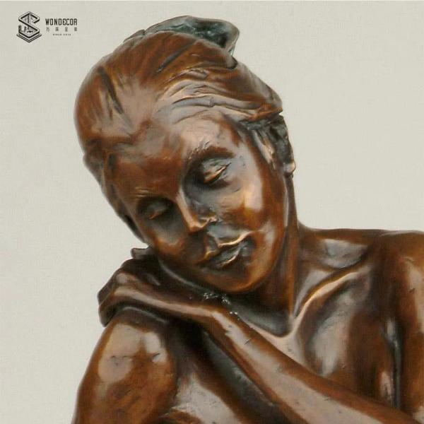 Sexy Naked Brass Woman Sculpture Outdoor Decoration Life Size