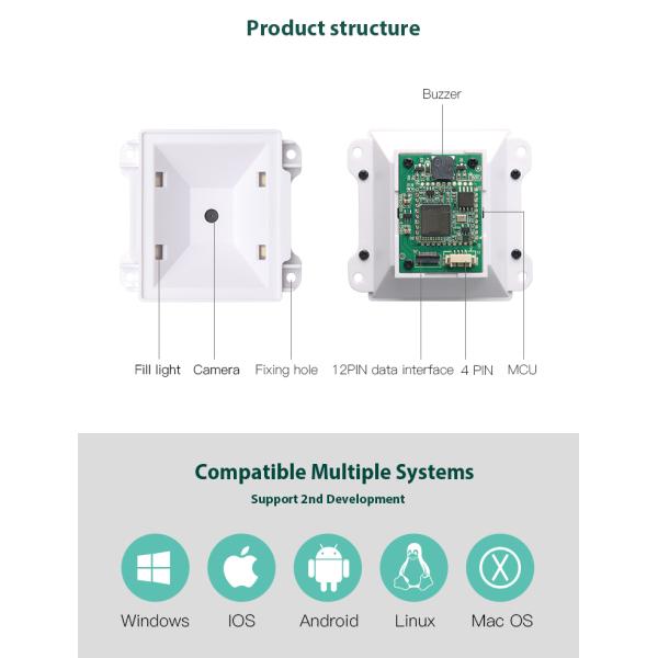 2D мобильная настольная связь USB TTL блока развертки штрихкода для автоматического киоска обслуживания развертки