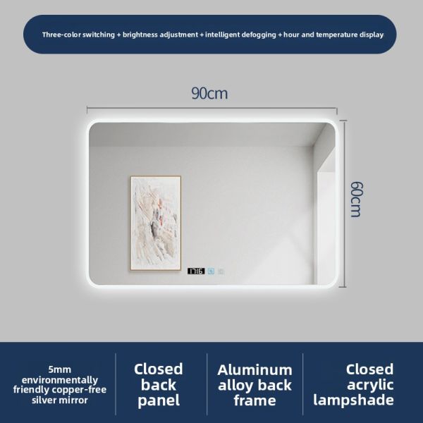 Luxury IP44 Rated LED Bath Mirror with Touch Switch Elegant Modern Design for Villa Hotel & Apartment Washroom Hot Seller