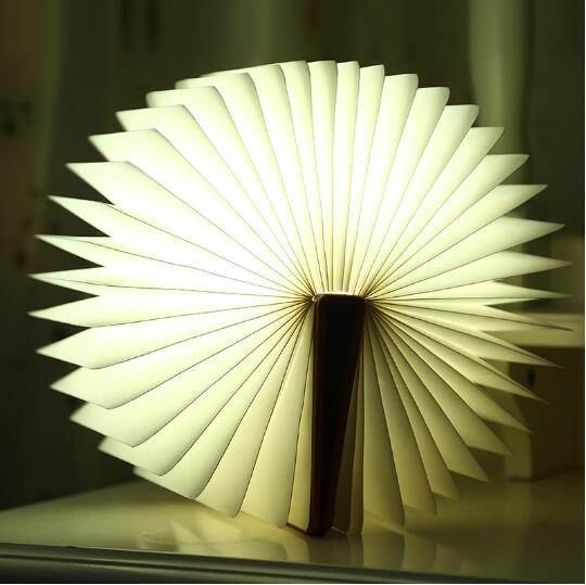 PU Cover 360 Degree Adjustable Rechargable Book Shape Light For Gift