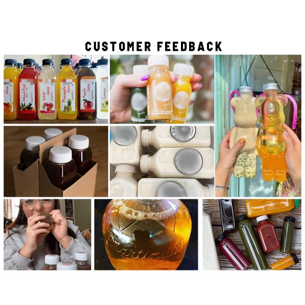 Горячая продажа Пустые Прозрачные 250ml 350ml 500ml Квадратные Холодные напитки Молочные бутылки с черными крышками