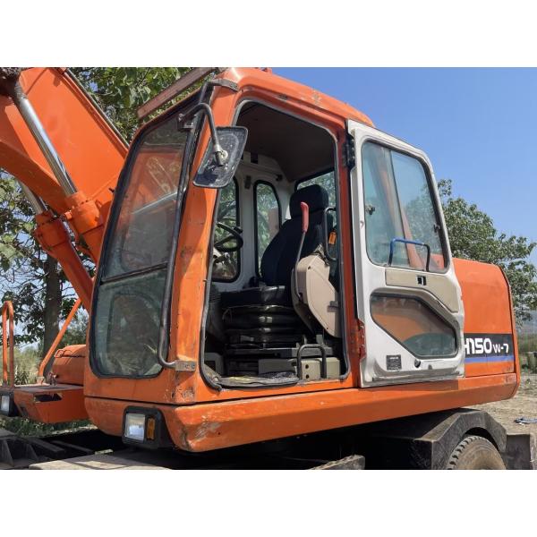 Hydraulic Terrain Wheeled Used Doosan Excavator DH150W 12Tonne