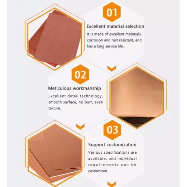 Brushing Solar Reflective Film Bending Cutting Brass Non Alloy Copper Sheet