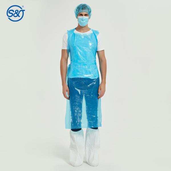 S&J Biodegradable Disposable Waterproof Poly Aprons 1 Mil. Unisex Covers PE Disposable Plastic CPE Aprons Oil-proof Protection