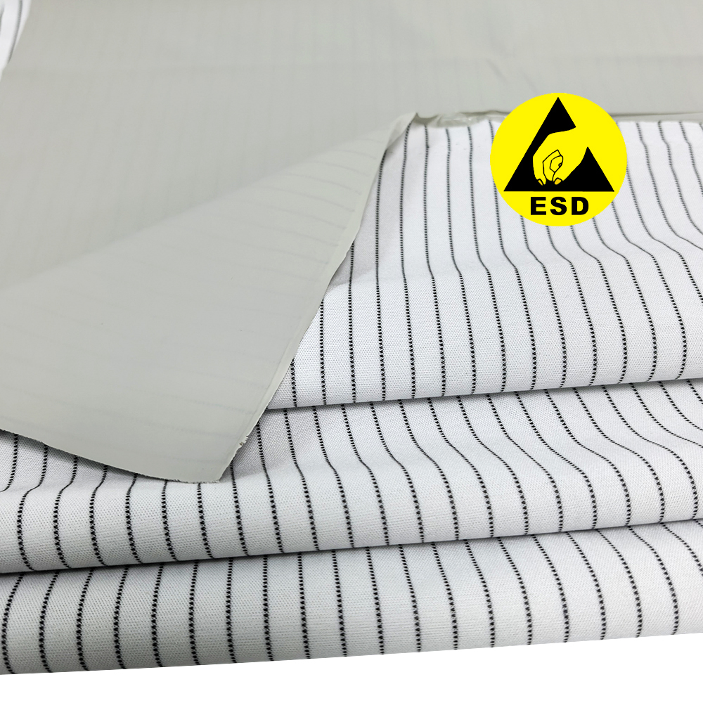 Anti Static TPU Coated Fabric 56% Polyester+4% Conductive Yarn+40% TPU
