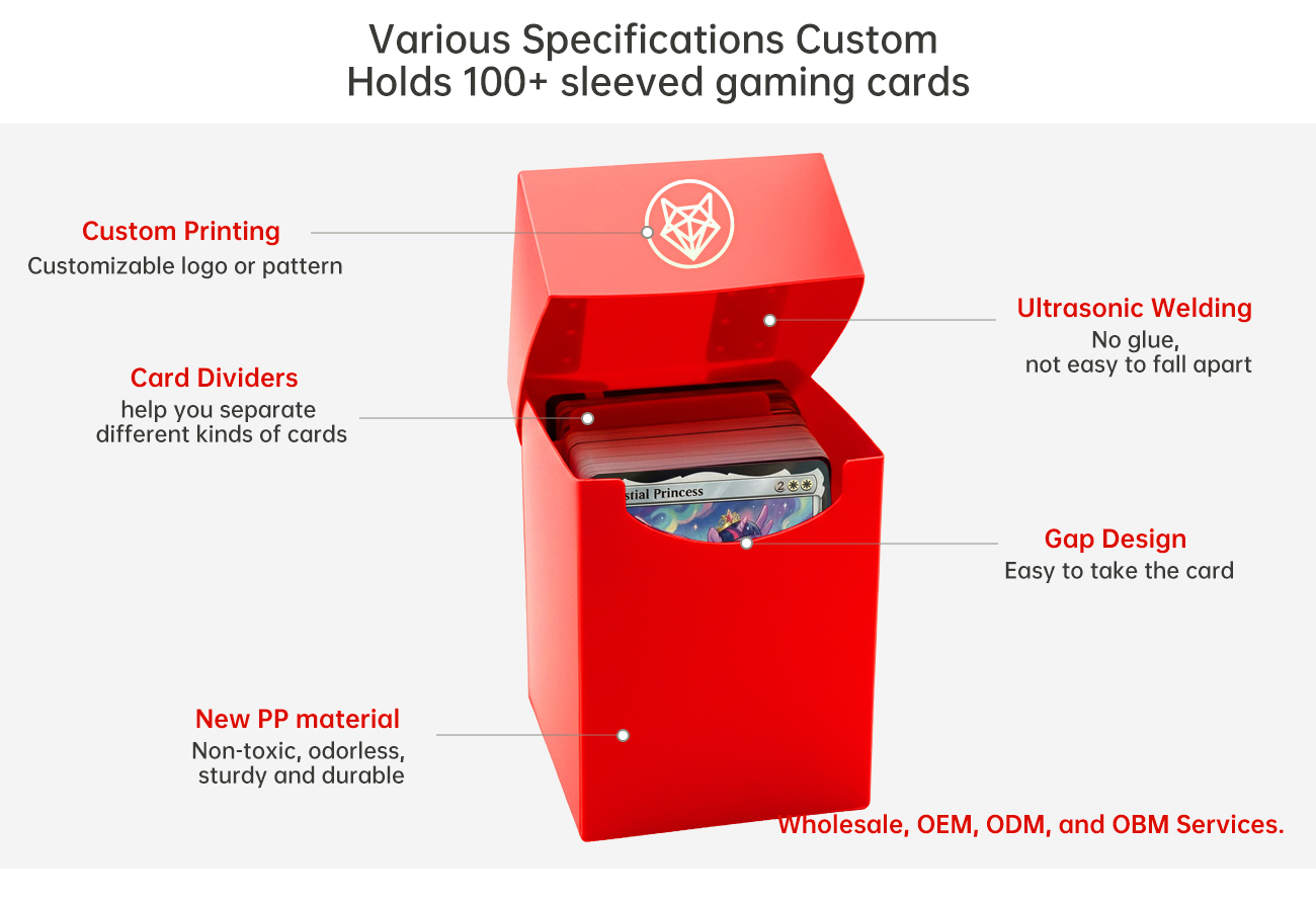Customizable Magic  YuGiOh Deck Box Archival Grade PP 100 Card Crush Resistant Brandable