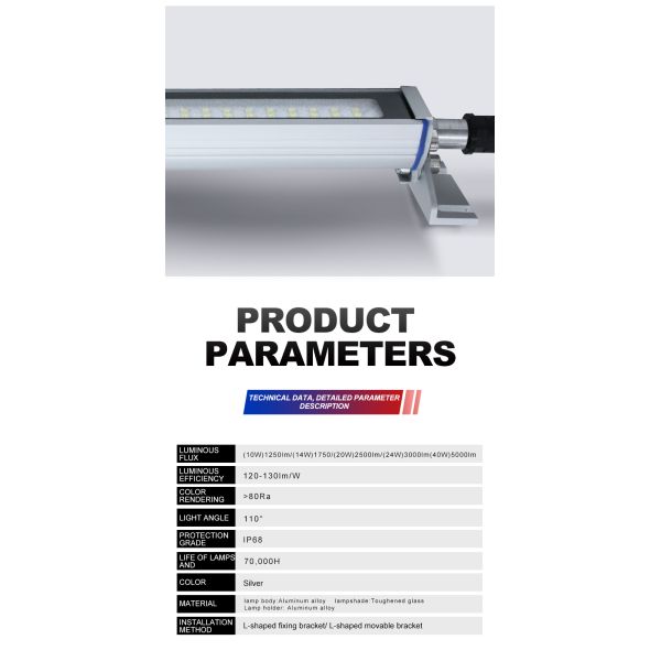 Luces de trabajo para máquinas CNC impermeables de aluminio 24V 110V 220V a prueba de explosiones