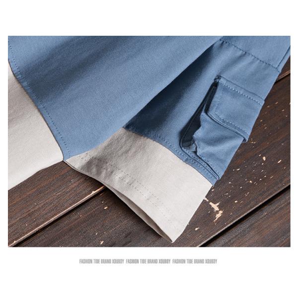 Color Matching Round Neck Men Streetwear T Shirts Sublimation Logo