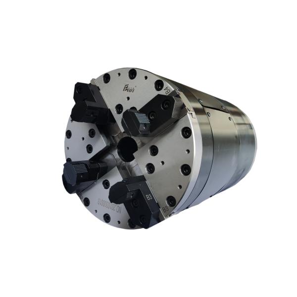 Laser Feeding Rear Chuck Double Acting 4 Jaw Steel Chuck