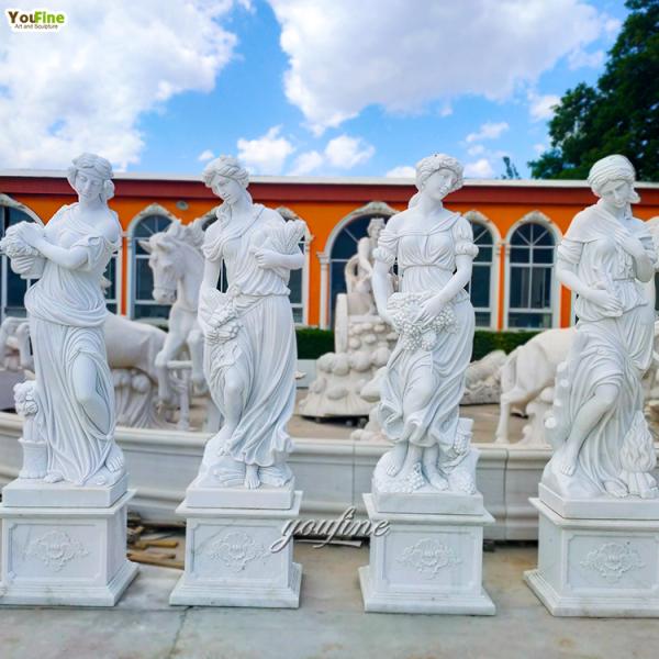 Life Size Outdoor Garden Decor Modern Four Season Outside Marble Statues