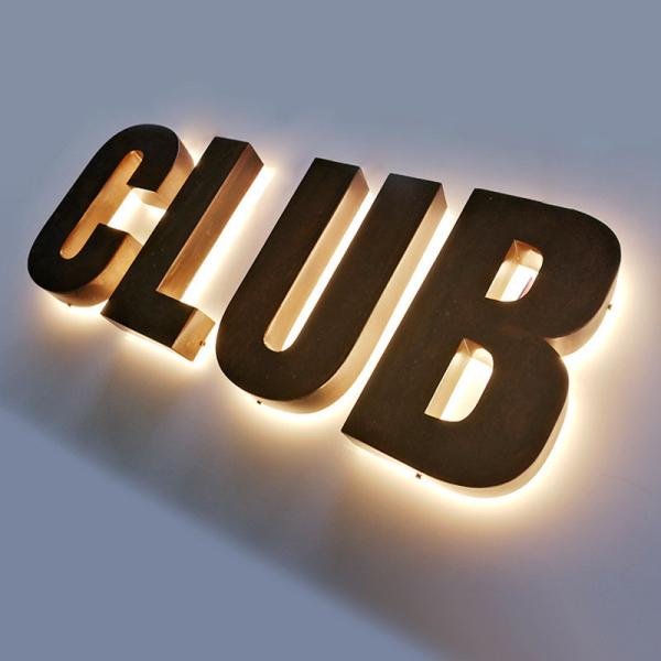 Custom Metal Logo Sign Stainless Steel Backlit Outdoor Illuminated Advertising Letter