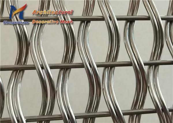 Ss 304 Architectural Cable Mesh Decorative Window Screen Private Room Twist Crimped