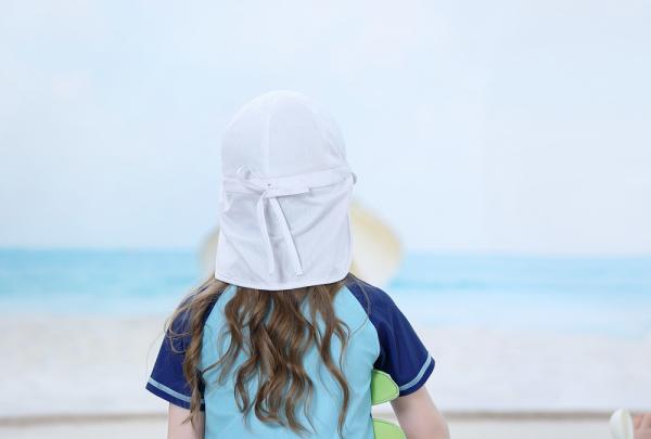 Swim Blank Children Flap Cotton Cap Beach Uv Summer Kids Play Hats Upf 50+