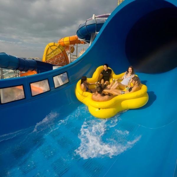 Water Roller Coaster Aqua Park Slide Wear Resistant 15-20m Height