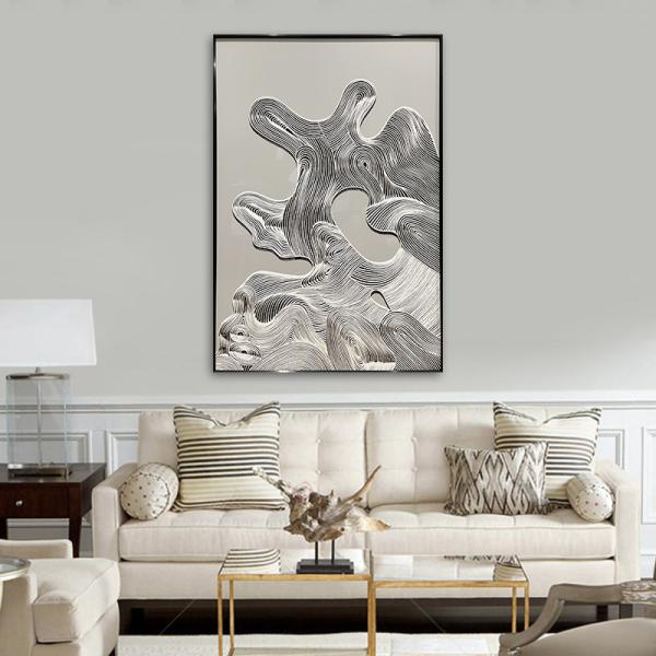 Paysage Sujets de la maison Relief décoratif Géométrie Peinture murale Art 3D Texture abstraite Peinture murale à la main Peinture à l'huile au couteau