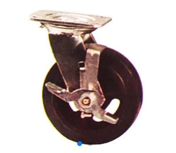 Steel Core Dumpster Casters 4 Rubber Heavy Duty Castors With Brakes