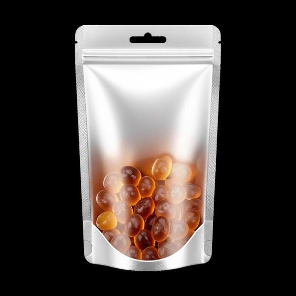 High-Barrier AL/PE Collagen Gummy Packaging Bag | Child-Resistant Zipper, Recyclable Material & OEM Printing