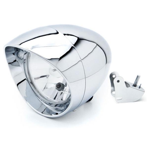 8.5 L x 7.75 W x 6.5 H Black/White Motorcycle Headlight for Touring Chopper Cruiser