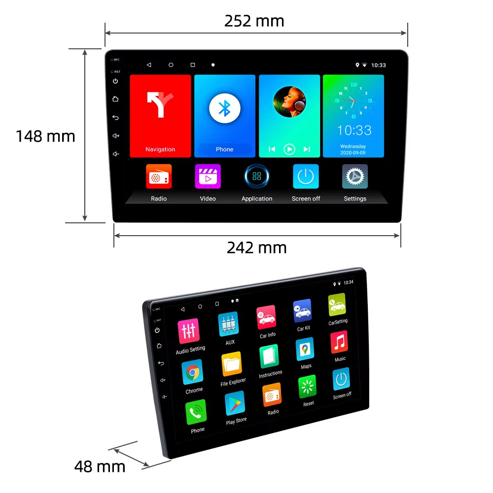 9853 Android 13 GPS навигатор универсальный автомобильный стерео Apple Car Play 9In 10Inch