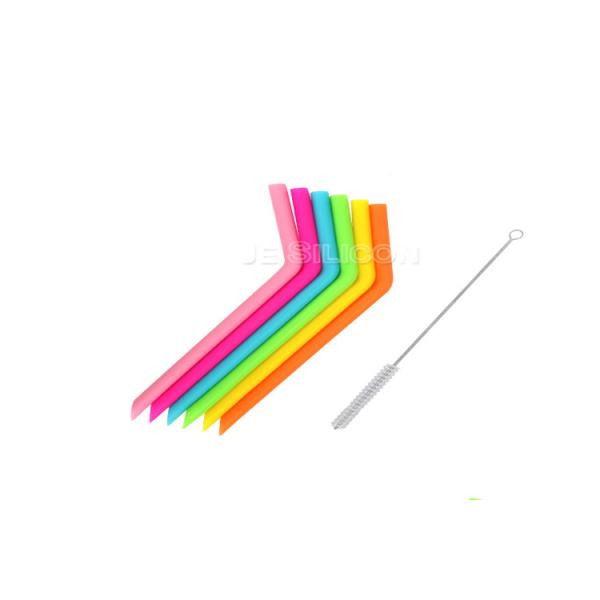 Food Grade Silicone Smoothie Straws , Kids Bendable Silicone Straws Lightweight