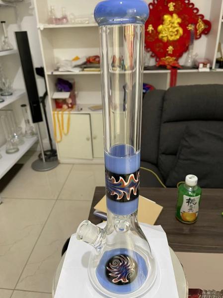14 polegadas que fumam a pintura de vidro da mão da espessura da tubulação 7mm