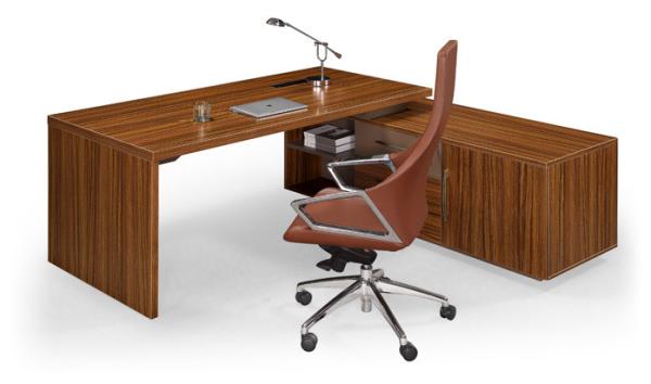 One Step Office Desk With Filing Cabinet , Executive Office Desk Strong Wearability