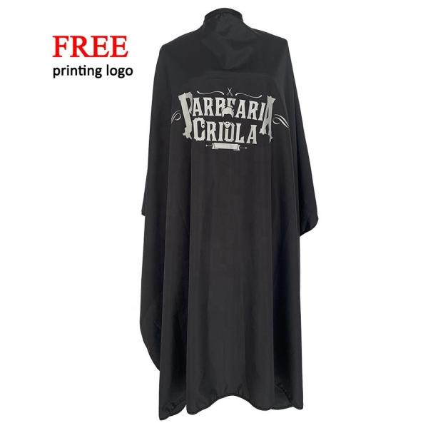 Barber Cape Large Size With Adjustable Snap Closure Waterproof Hair Cutting Salon Cape For Men, Women And Kids Black