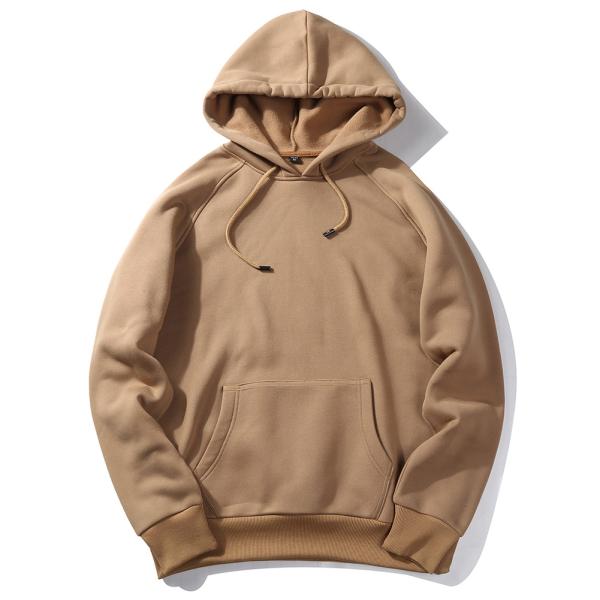 Men's Plus-size Hooded Sweatshirt Winter Streetman Loose White Fleece with Custom Print