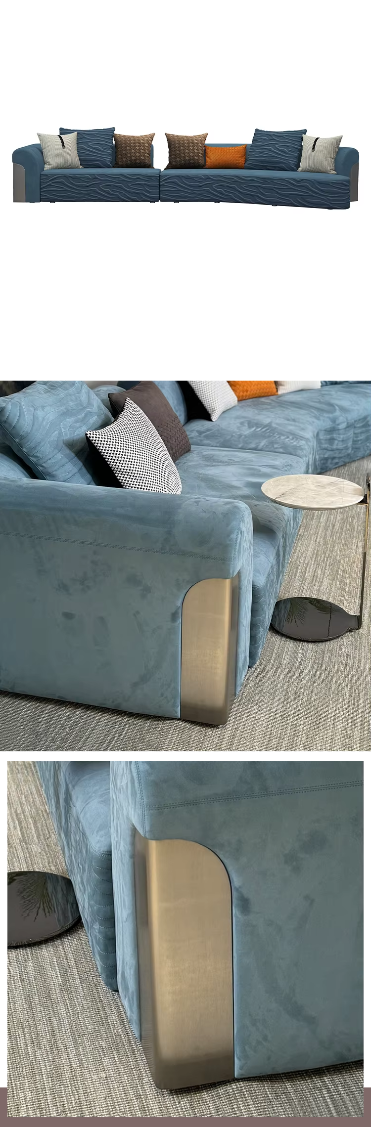 Italian Modern Modular White Corner Sofa Set Custom Fabric Sectional Leather Wood Living Room Furniture Lounge Sofa