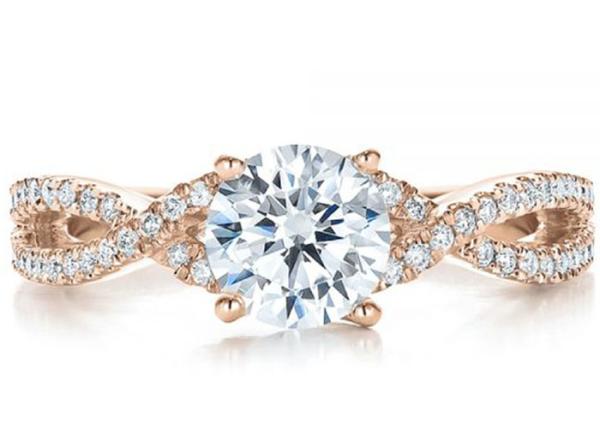 Claw Setting 18K Rose Gold Ring 0.8ct With GH VS1 GIA Diamond