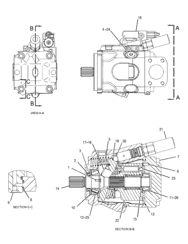 CAT307E Экскаватор Гидравлический главный насос 358-5004 3585004 Новый, подержанный, коробка передач поршневый насос Розничная промышленность Гусеница