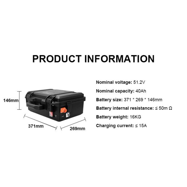 18650 Batterie Li-Ion Portable 51.2V 40Ah Batterie au lithium-ion ternaire