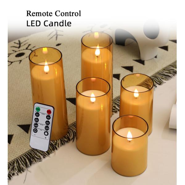 Yellow Light LED Pillar Candles For Home Decoration Battery 2 X AA Battery Occasion Other