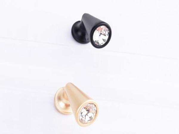 Gold diamond   Drawer Handles And Knobs 96mm Black Dresser Pulls acrylic kitchen cabinet handle