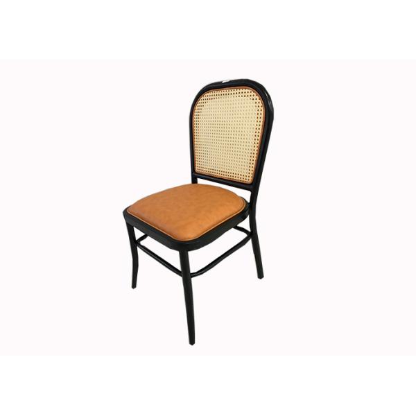 Wholesale New Modern Wrought Iron Leather Rattan Restaurant Chair