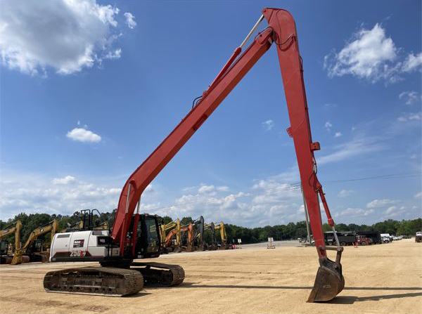 24M Heavy Duty Long Reach Boom And Arm Dredging Extended Arm For 74 Ton Large Mining Excavator Fit CAT374GC EC750E PC750 SY750H XE750GK PRO For River Dredging Reservoir Reclamation Deep Foundation