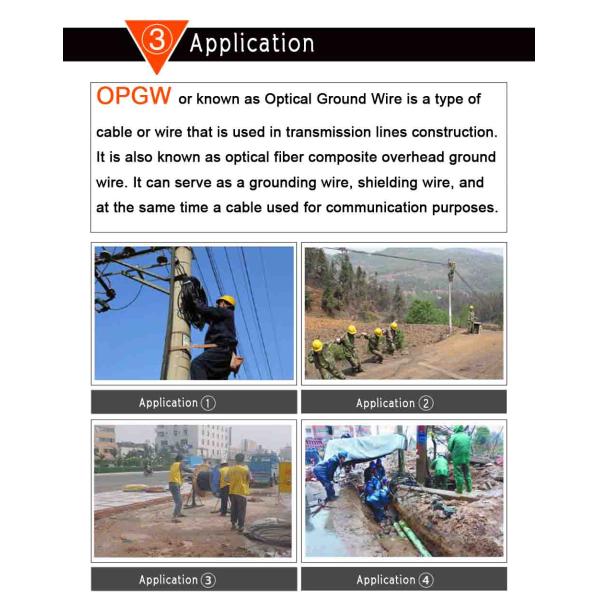 Steel ADSS OPGW Fiber Cable Optical Ground Wire PBT Material For 220V Power Line