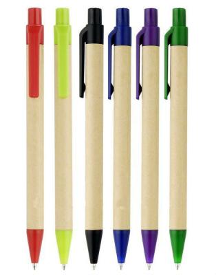eco paper barrel promotional gift pen ,green ball pen with logo printing