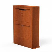 Outdoor Free Standing Corten Steel Garden Art Mailbox Metal Flowers