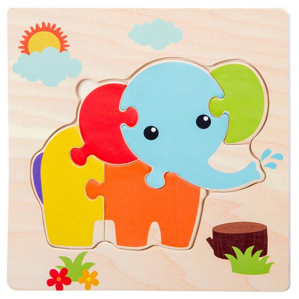 Montessori Games Baby Toys Animals Traffic Kids 3D Puzzles Wooden Cartoon Cognition Puzzle Toy Matching