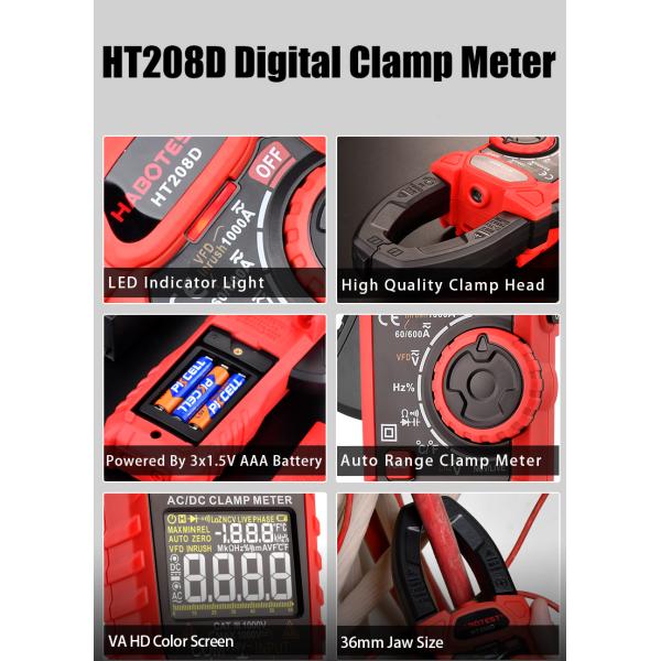 Handheld Digital Power Smart Clamp Meter 1000 Amp 1000v