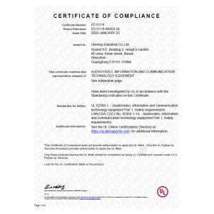 Clientop Industrial Co.,Ltd Сертификации