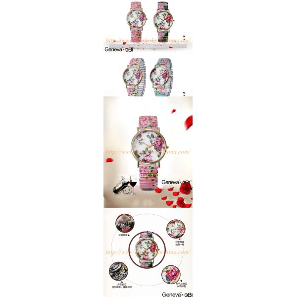 GV03 Rose Flower Band Alloy Watch Top Quality Branding Watches GENEVA Woman Watch Dress
